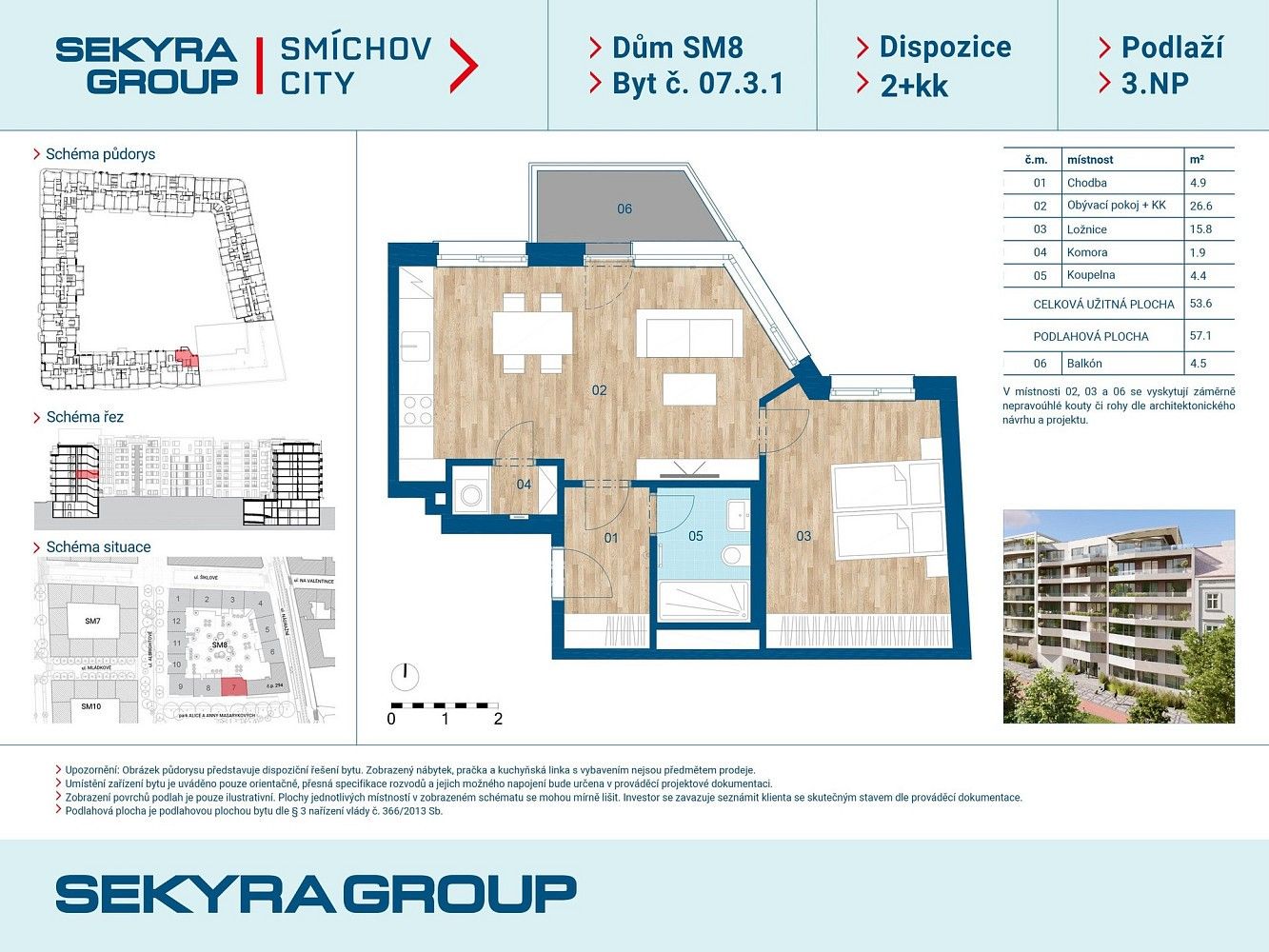 2+kk, Praha - Smíchov, okres Praha 5, Hlavní město Praha, 53 m² - 2