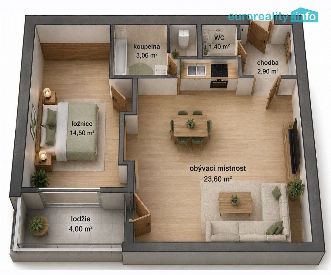 2+kk, Králův Dvůr, okres Beroun, Středočeský kraj, 49 m² - 2