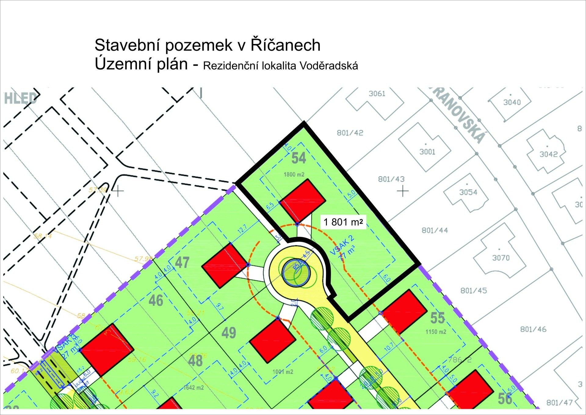 Prodej pozemek pro bydlení - V Lískách, Říčany, 1 801 m²