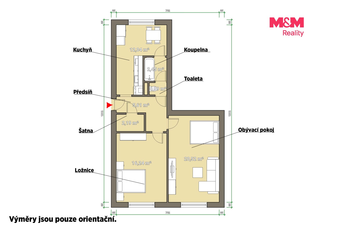 Byt 2+1 · 60 m² · Vejprnická, Plzeň - 4