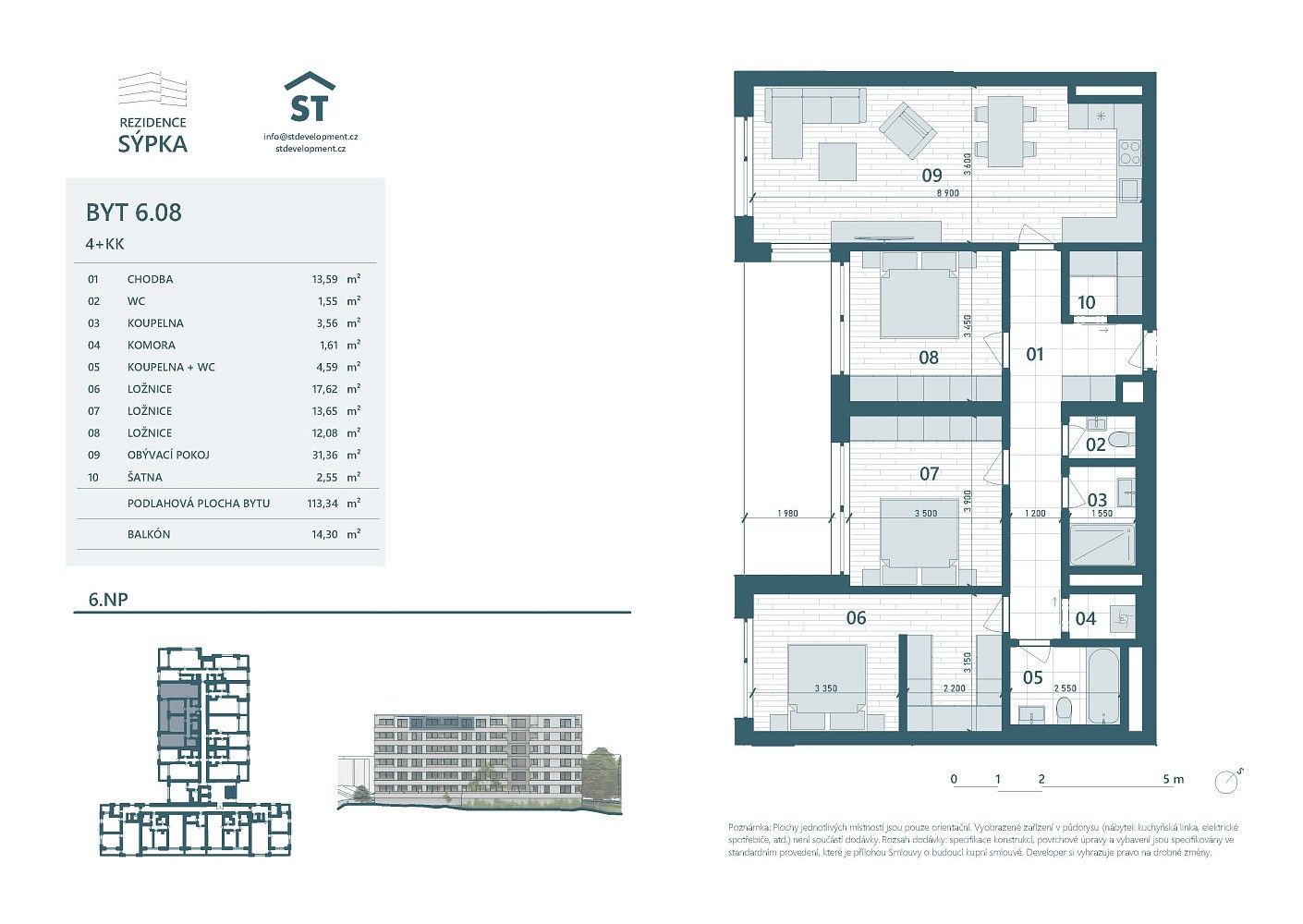 4+kk, tř. Tomáše Bati, Otrokovice, okres Zlín, 113 m² - 2