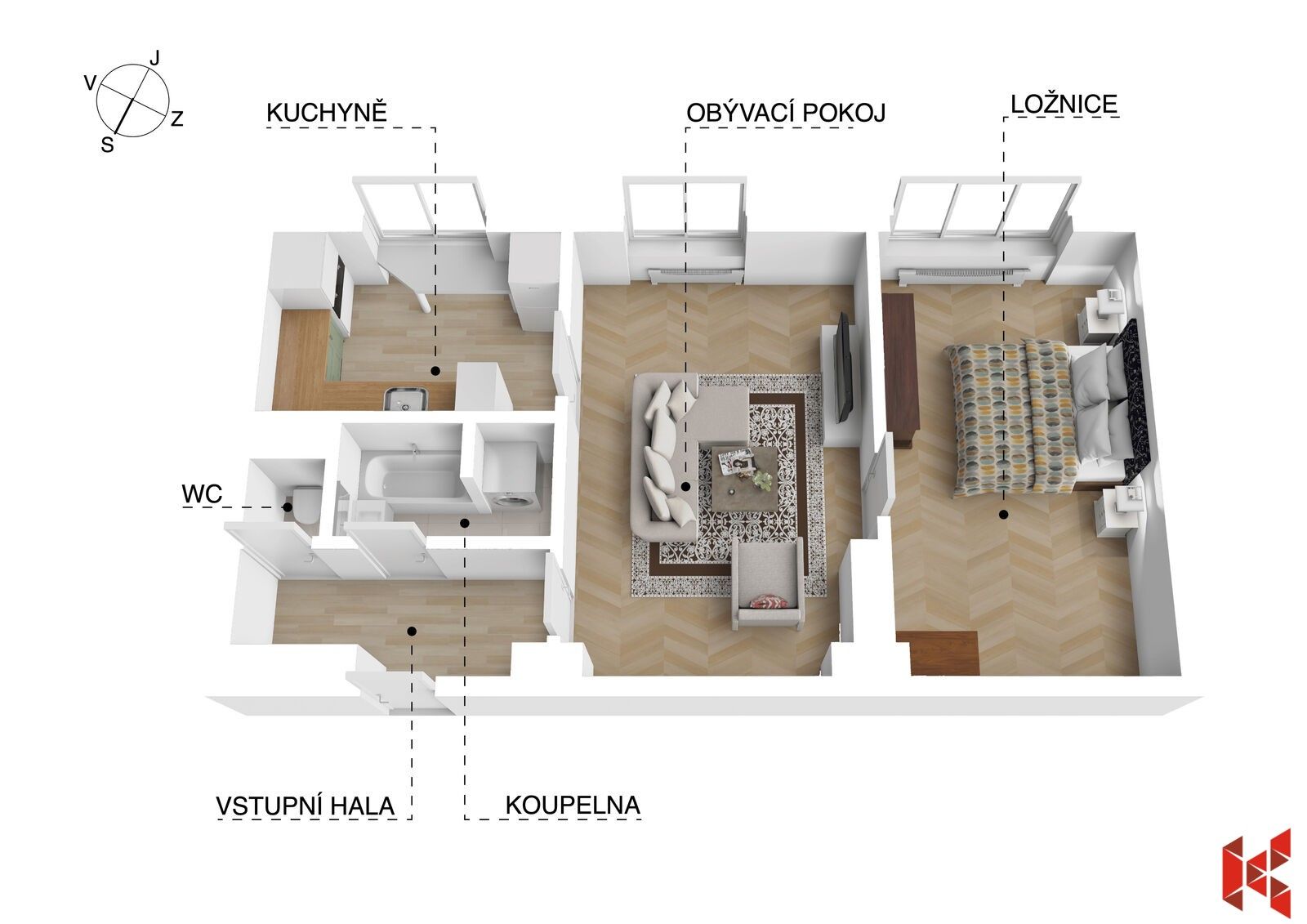 Byt 2+1 · 50 m² · Šumberova 329, Praha Veleslavín - 4