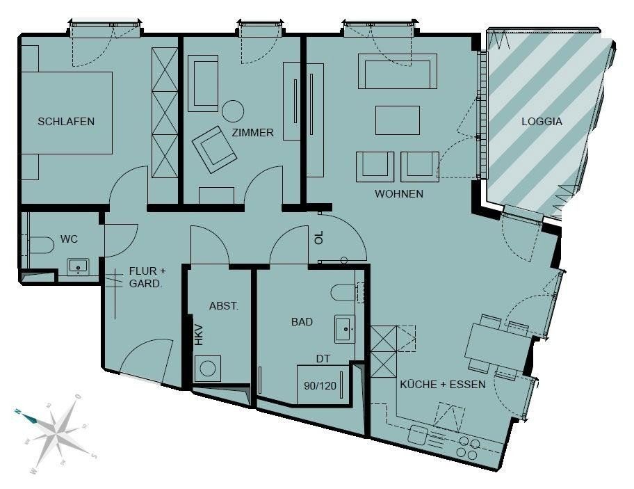 3+1, Lübeck Burgtor/Stadtpark Schleswig-Holstein 23564, 91 m² - 2