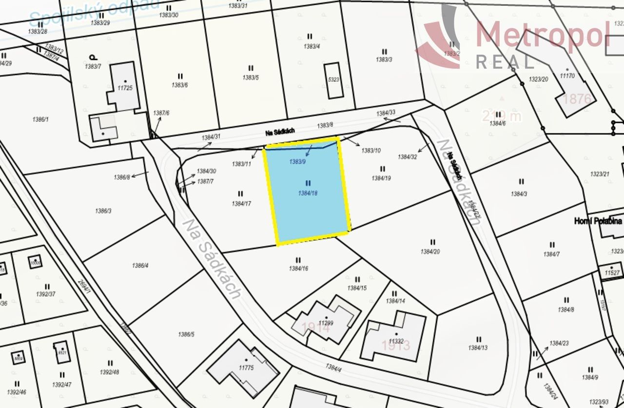Pozemek pro bydlení · 898 m² · Na Sádkách  , Pardubice Bílé Předměstí - 3