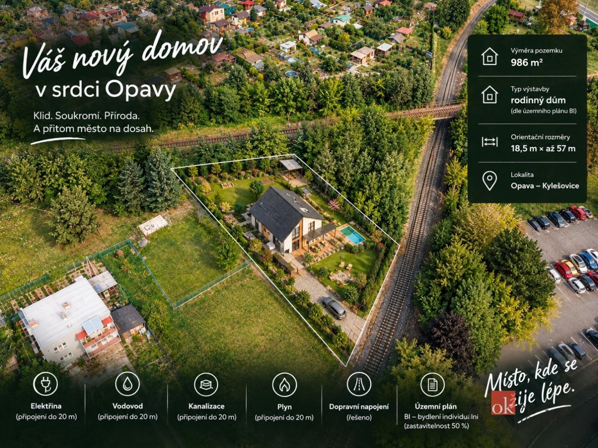 Pozemek pro bydlení · 986 m² · U Zastávky, Opava - 3
