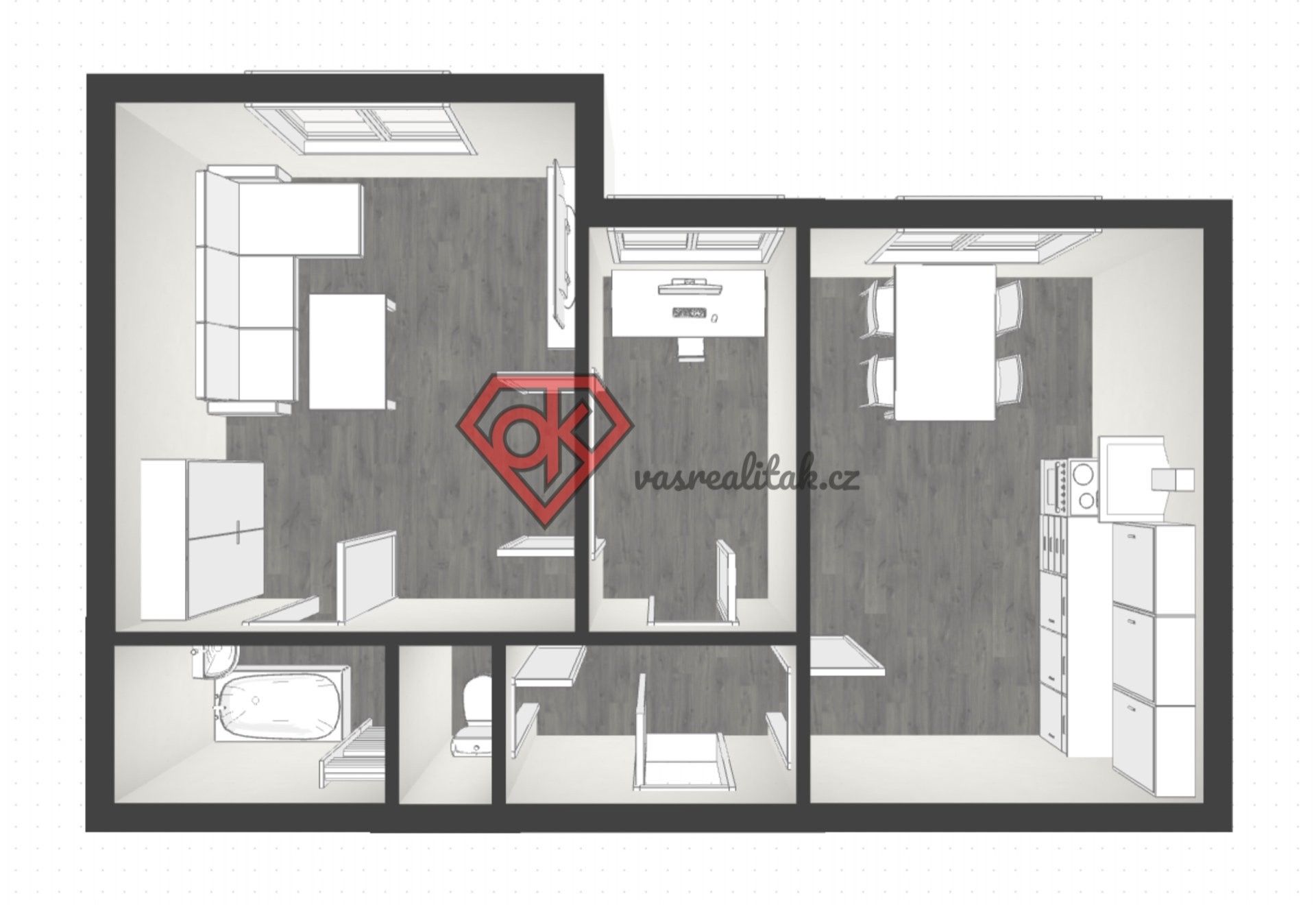 2+1, T. G. Masaryka 1061, Ústí nad Orlicí, 52 m² - 2