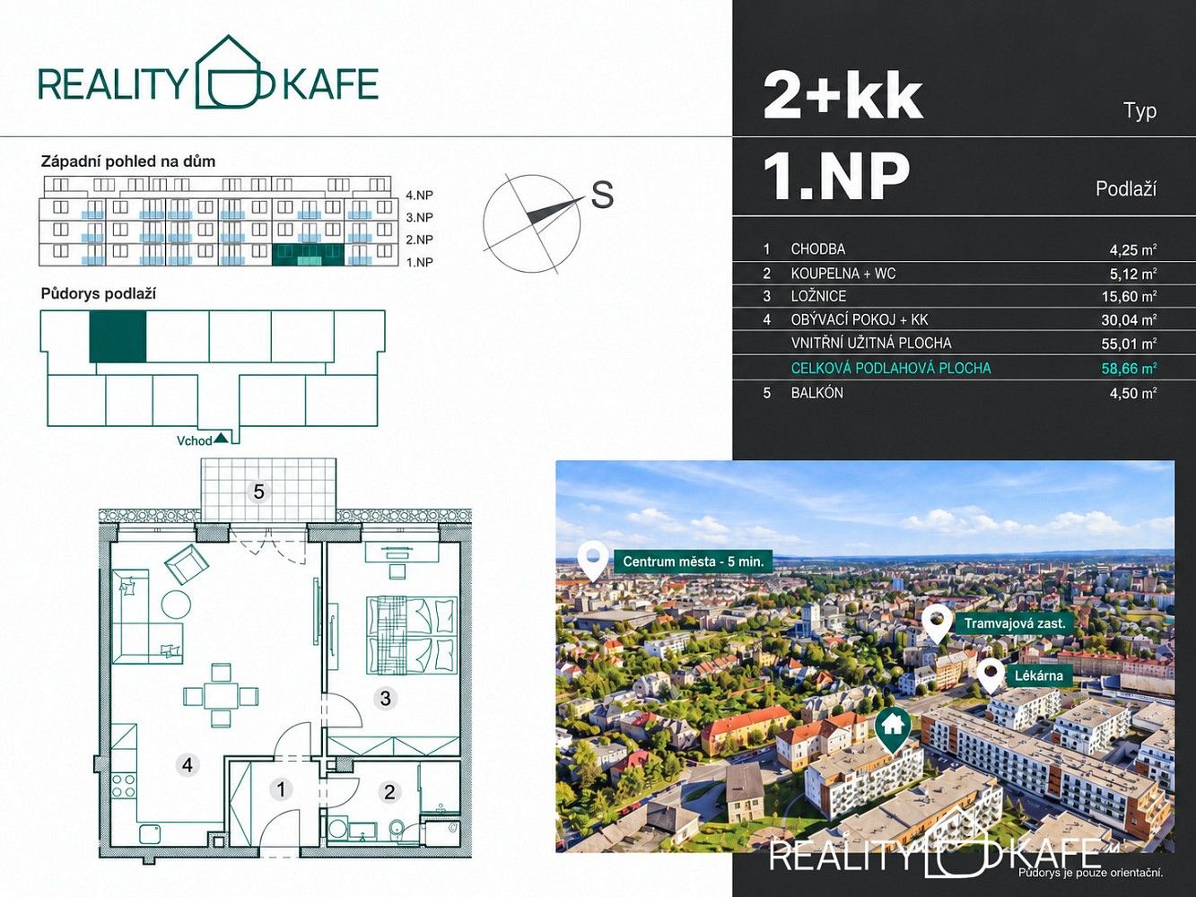 Byt 2+kk · 55 m² · Olomouc - Nová Ulice, Olomoucký kraj - 3
