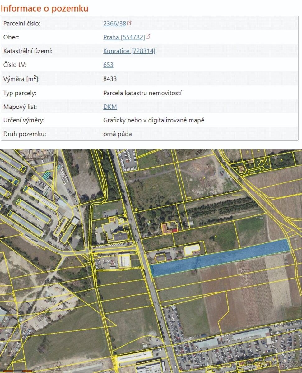 Prodej pozemek - Praha, 148 00, 8 433 m²