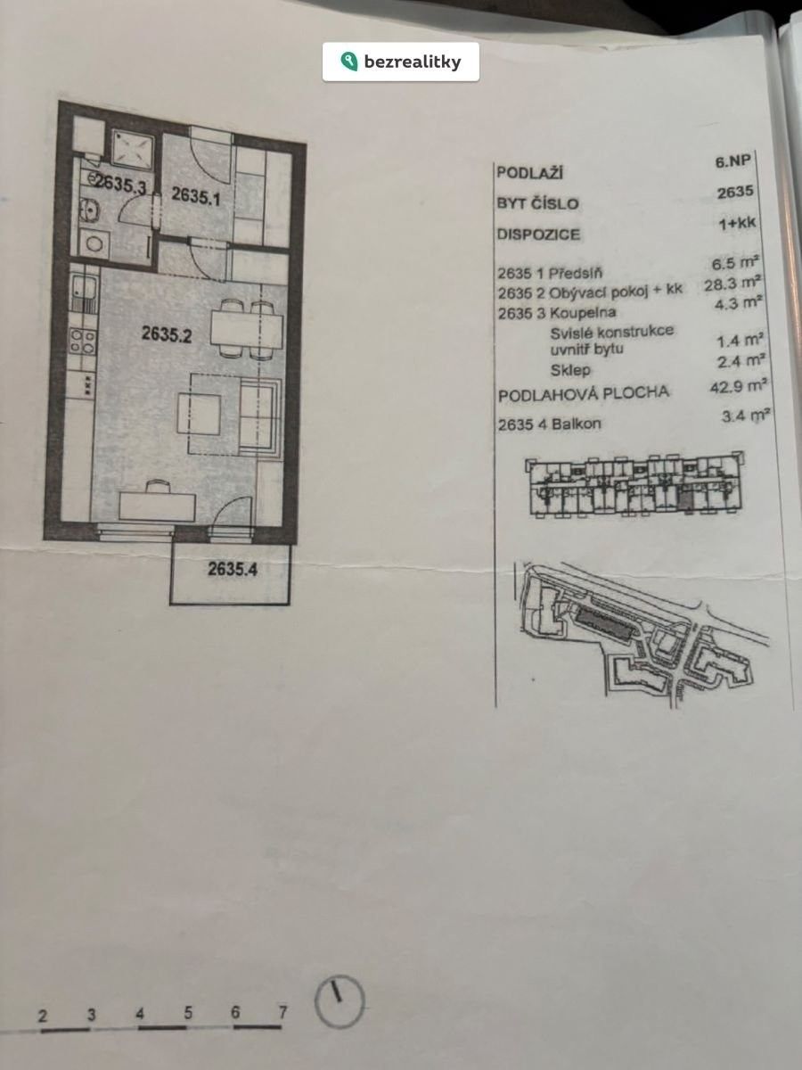 Byt 1+kk, 43 m²