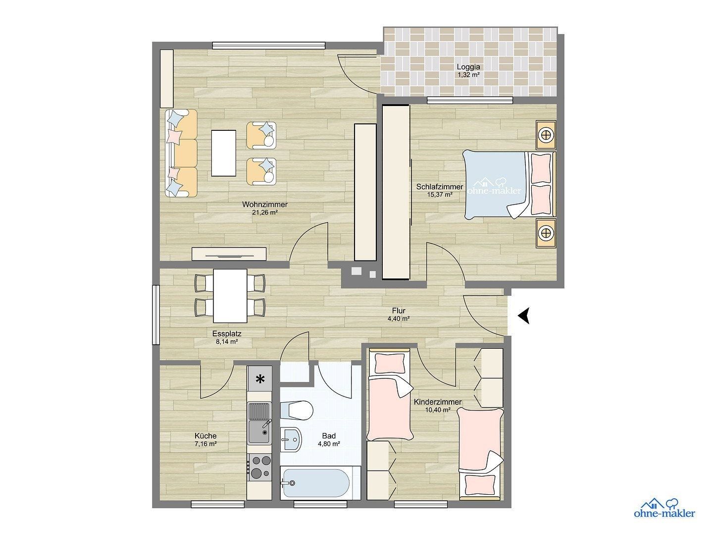 Byt 3+1 · 74 m² · , Dolní Sasko - 3