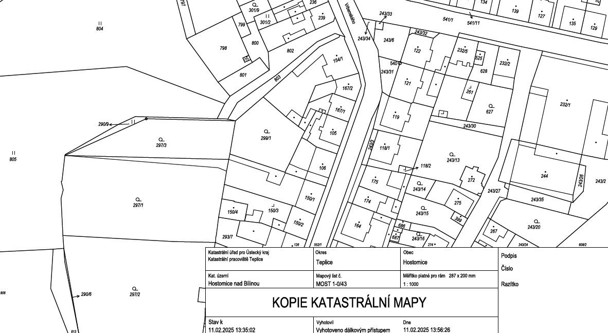 Zahrady, Vrbenského, Hostomice