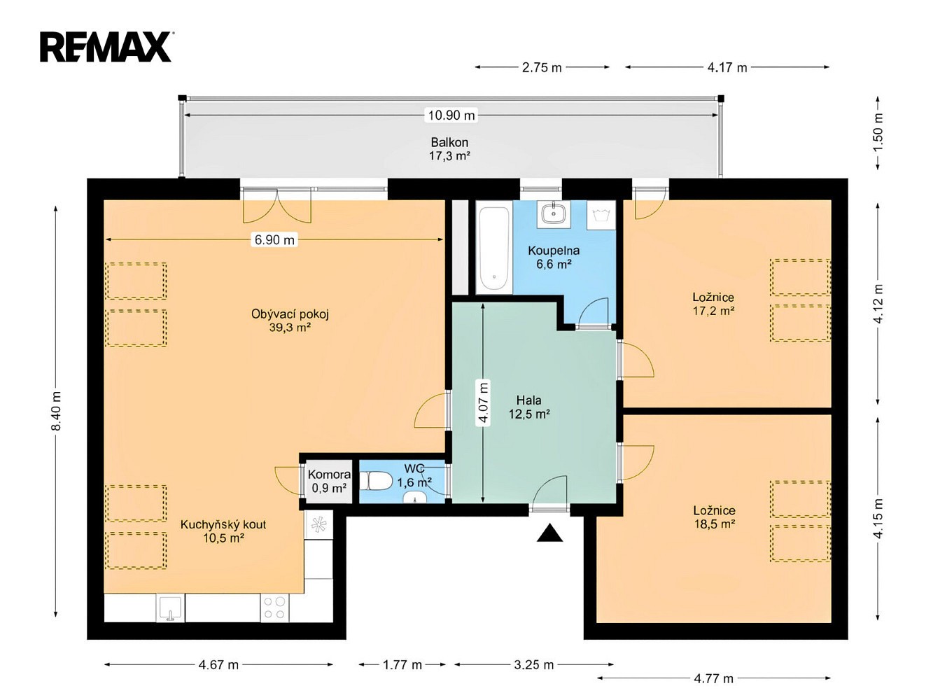 3+kk, Na Fialce II, Praha 6 - Řepy, 108 m² - 2