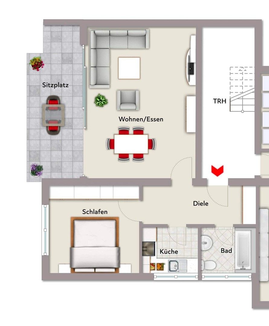 2+1, , Bádensko-Württembersko, 65 m² - 1