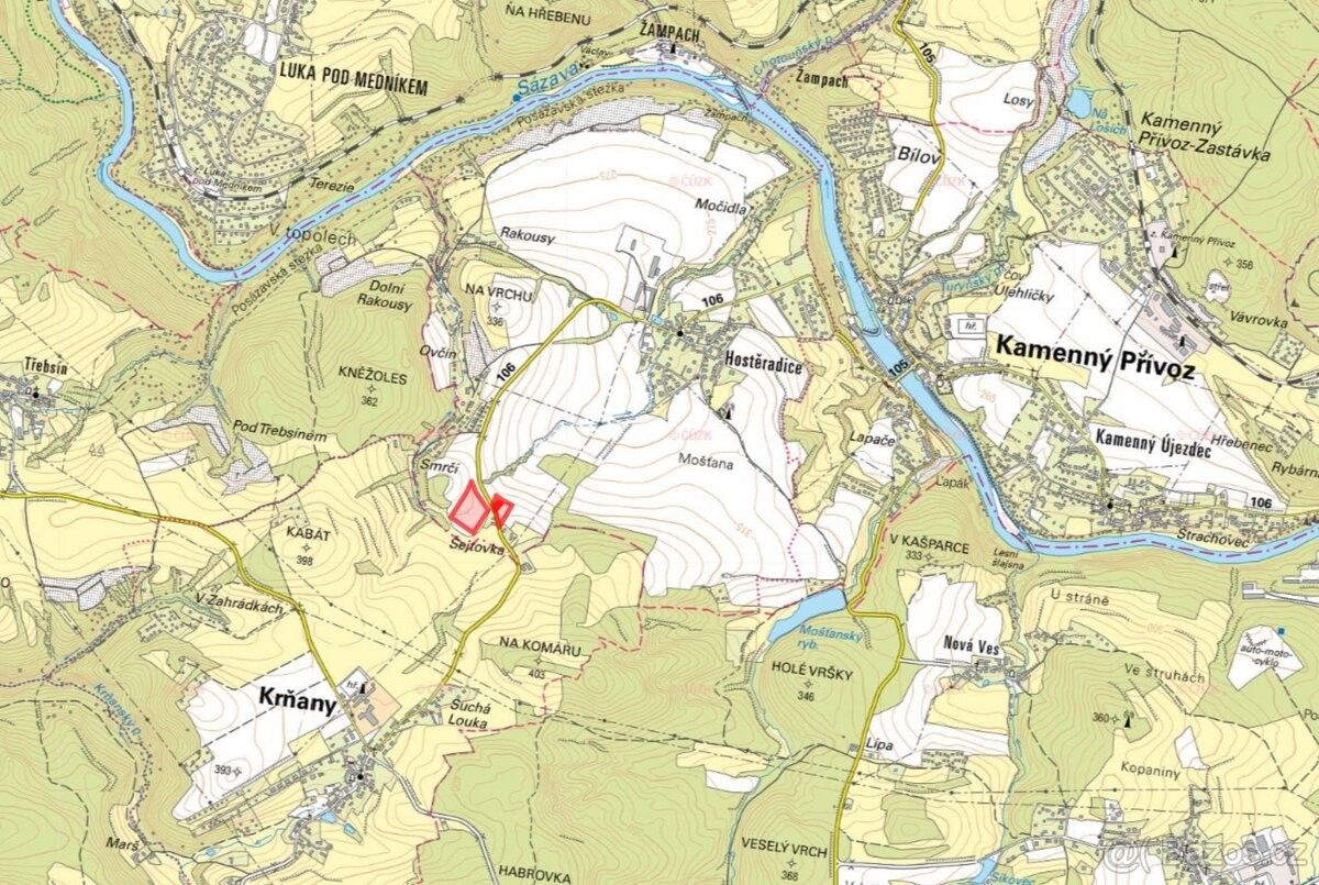 Prodej pozemek pro bydlení - Kamenný Přívoz, 252 82