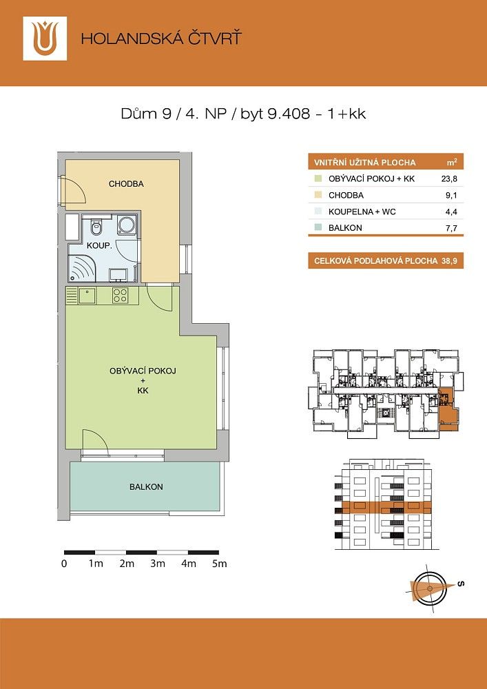 Pronájem byt 1+kk - Olomouc - Řepčín, Olomoucký kraj, 38 m² - 2