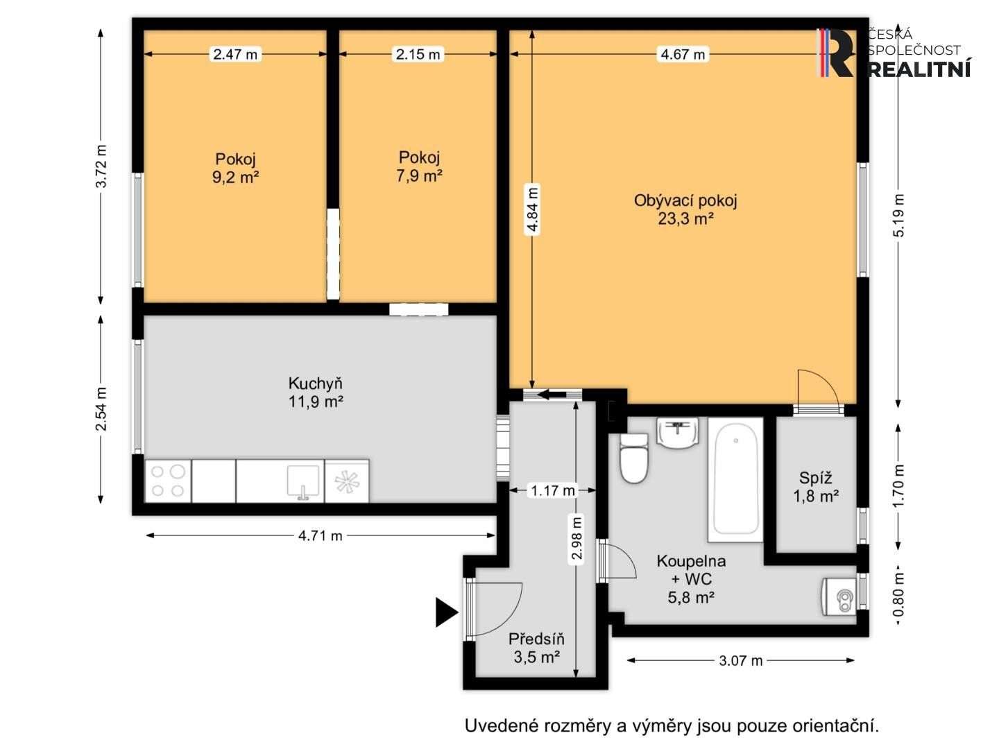3+1, Letecká 522, Libčice nad Vltavou, 77 m² - 2