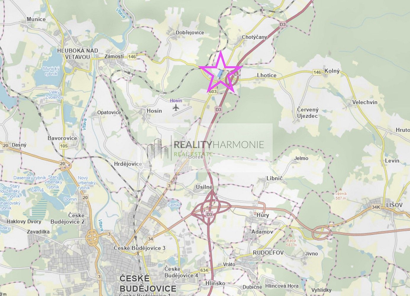 Komerční pozemky, Hosín - Dobřejovice, okres České Budějovice, Jihočeský kraj - 1