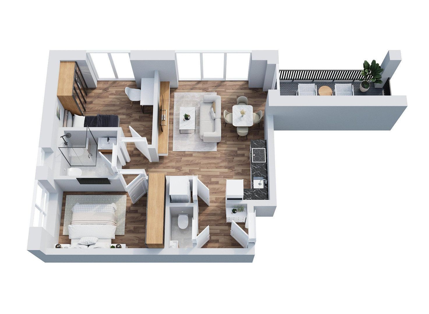 3+1, Zeilheck 10, , Hessen, 58 m² - 1
