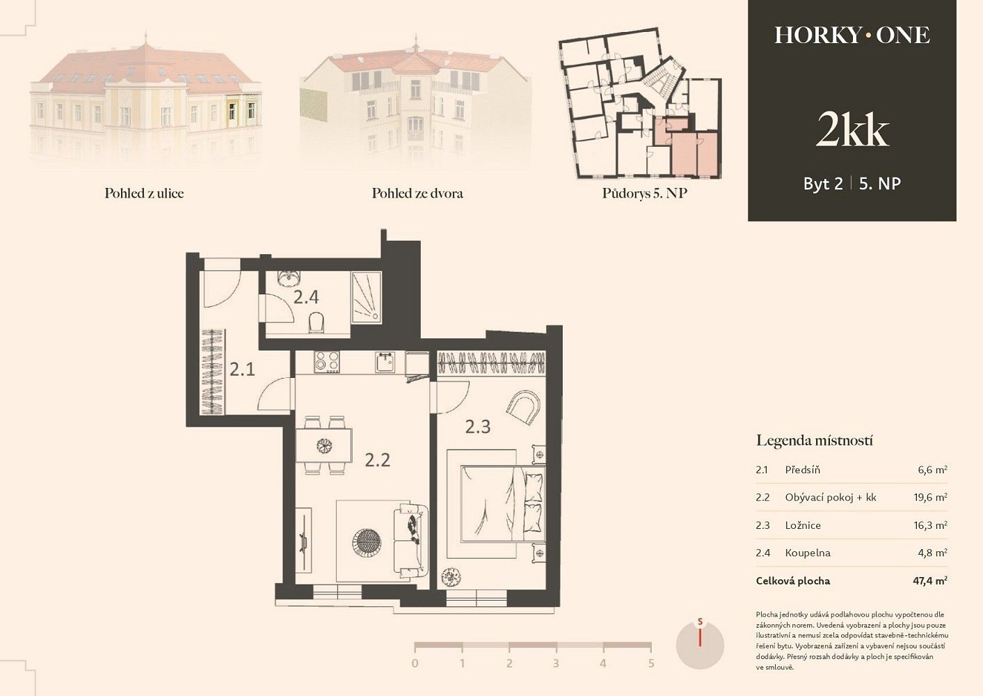 Byt 2+kk · 47 m² · Praha - Nusle, okres Praha 4, Hlavní město Praha - 3