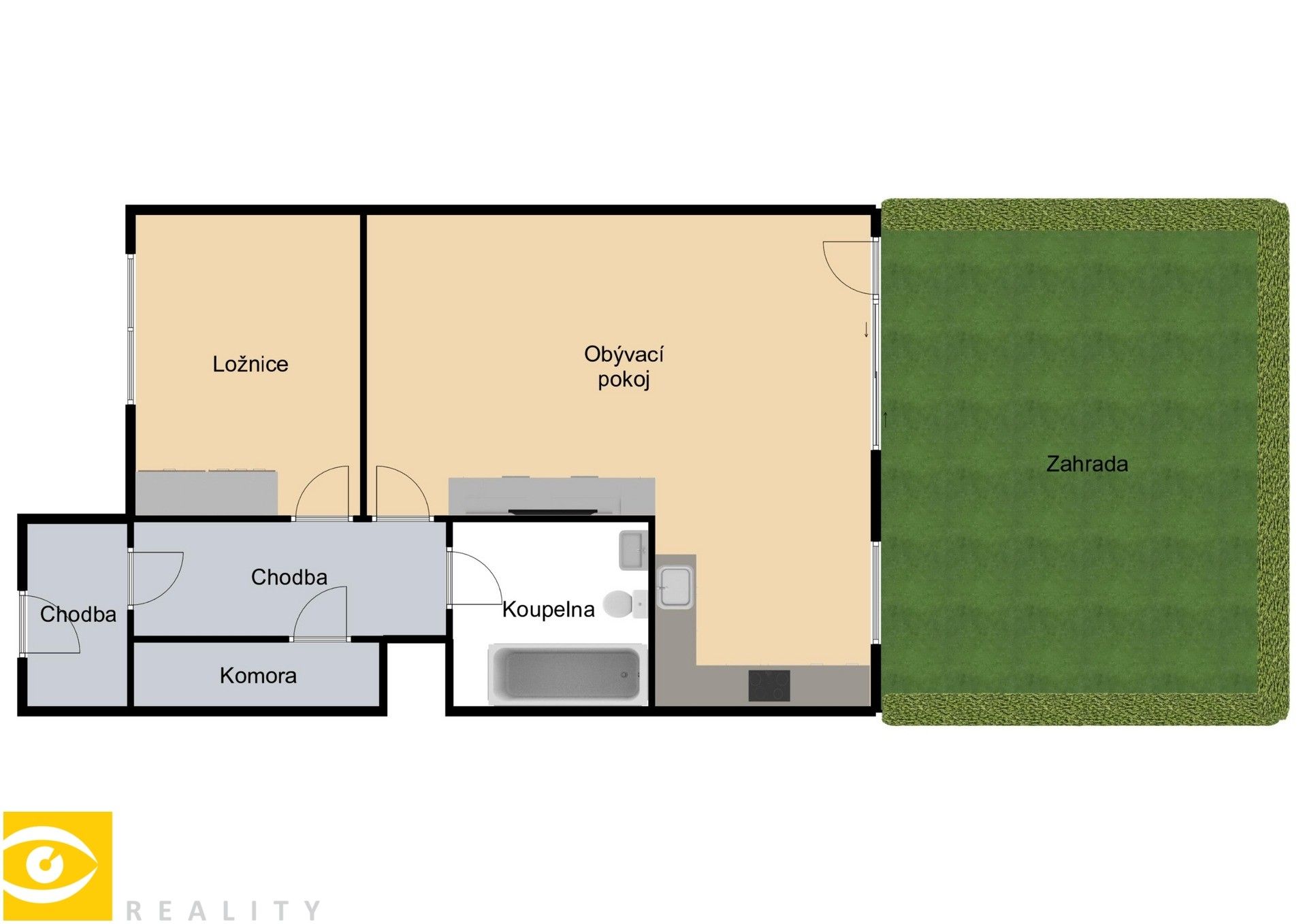 2+kk, Ke zvoničce, Praha Kolovraty, 52 m² - 2