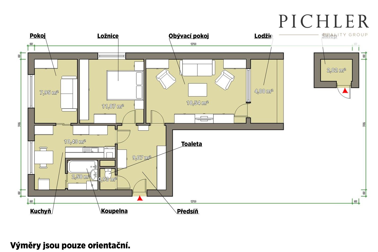 Prodej byt 3+1 - U Sedlce, Starý Plzenec, 68 m²