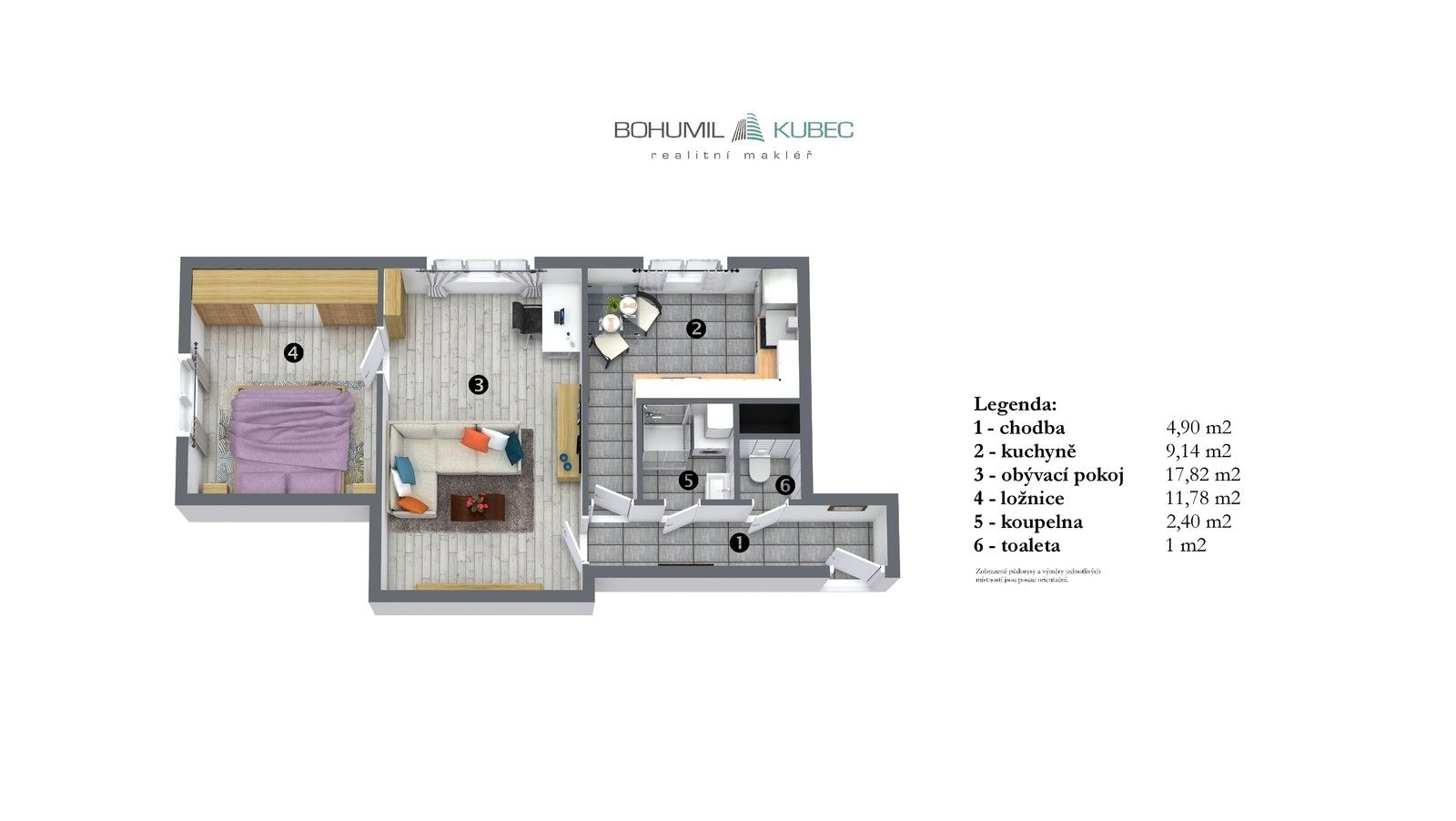 Byt 2+1 · 50 m² · Jana Vojny 667, Pacov - 3