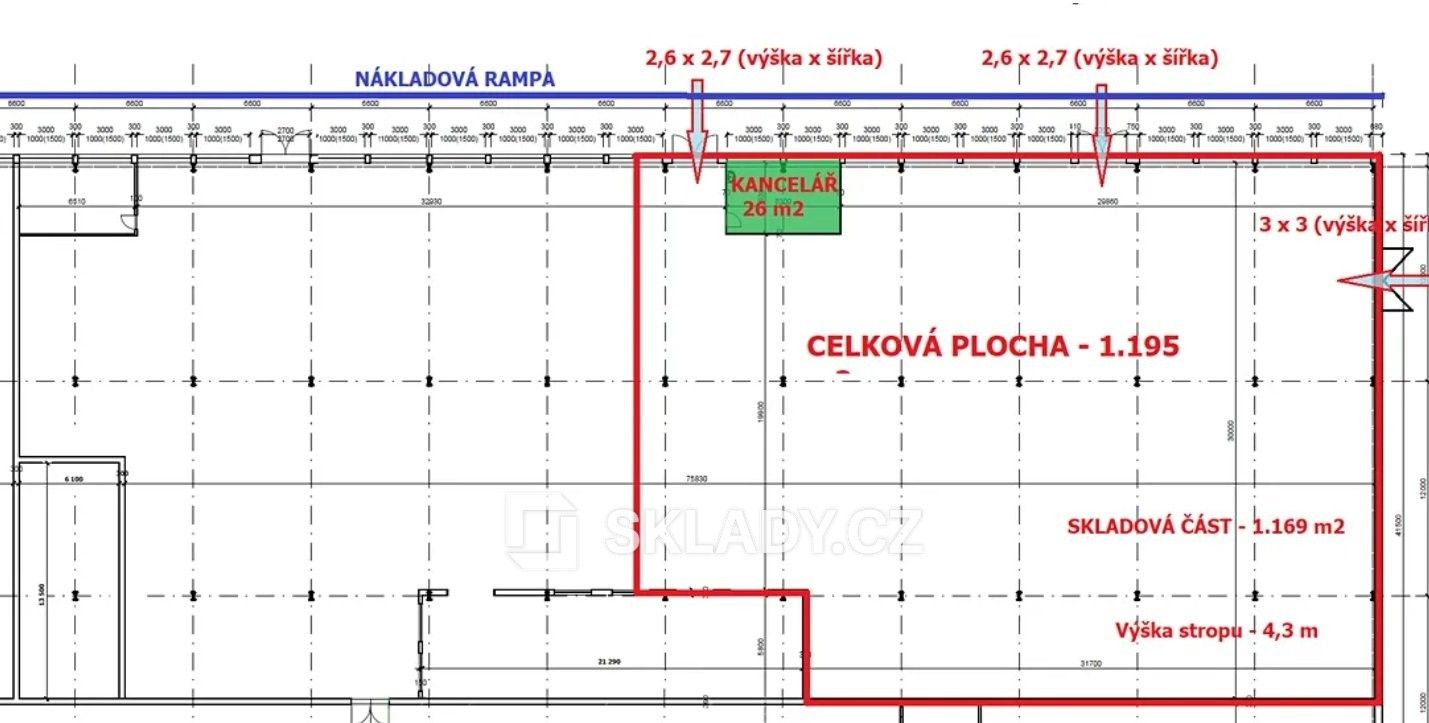 Pronájem sklad - Louny, 2 700 m² - 5