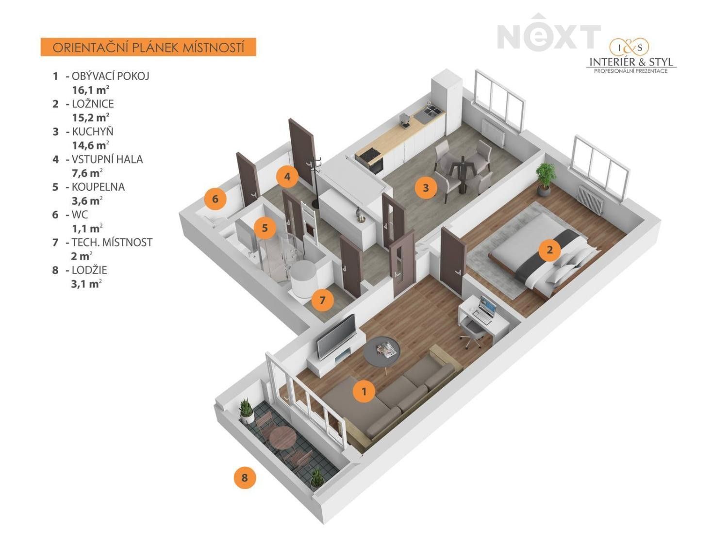 Prodej byt 2+1 - Pražská, Mnichovice, 60 m²