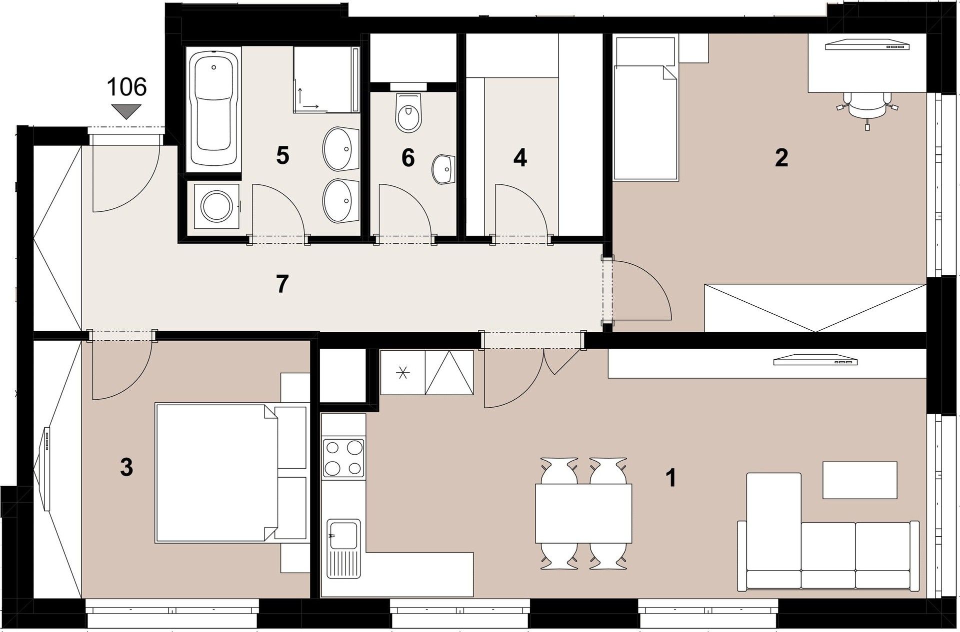 3+kk, Poděbradská,Hloubětín,Praha, 82 m² - 2