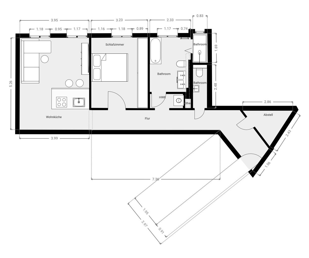 2+1, Torstraße 220 Berlin Mitte Berlin 10115, 65 m² - 2