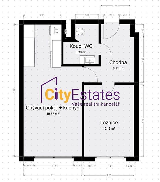 Byt 2+kk · 40 m² · Rembrandtova, Praha 10 - Strašnice - 4