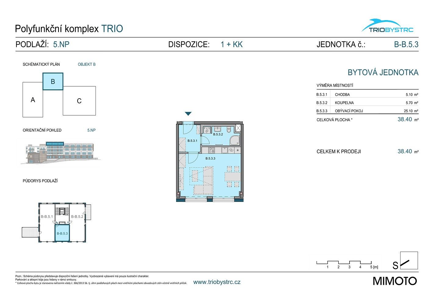 Byt 1+kk · 38 m² · Brno - Bystrc, okres Brno-město, Jihomoravský kraj - 3