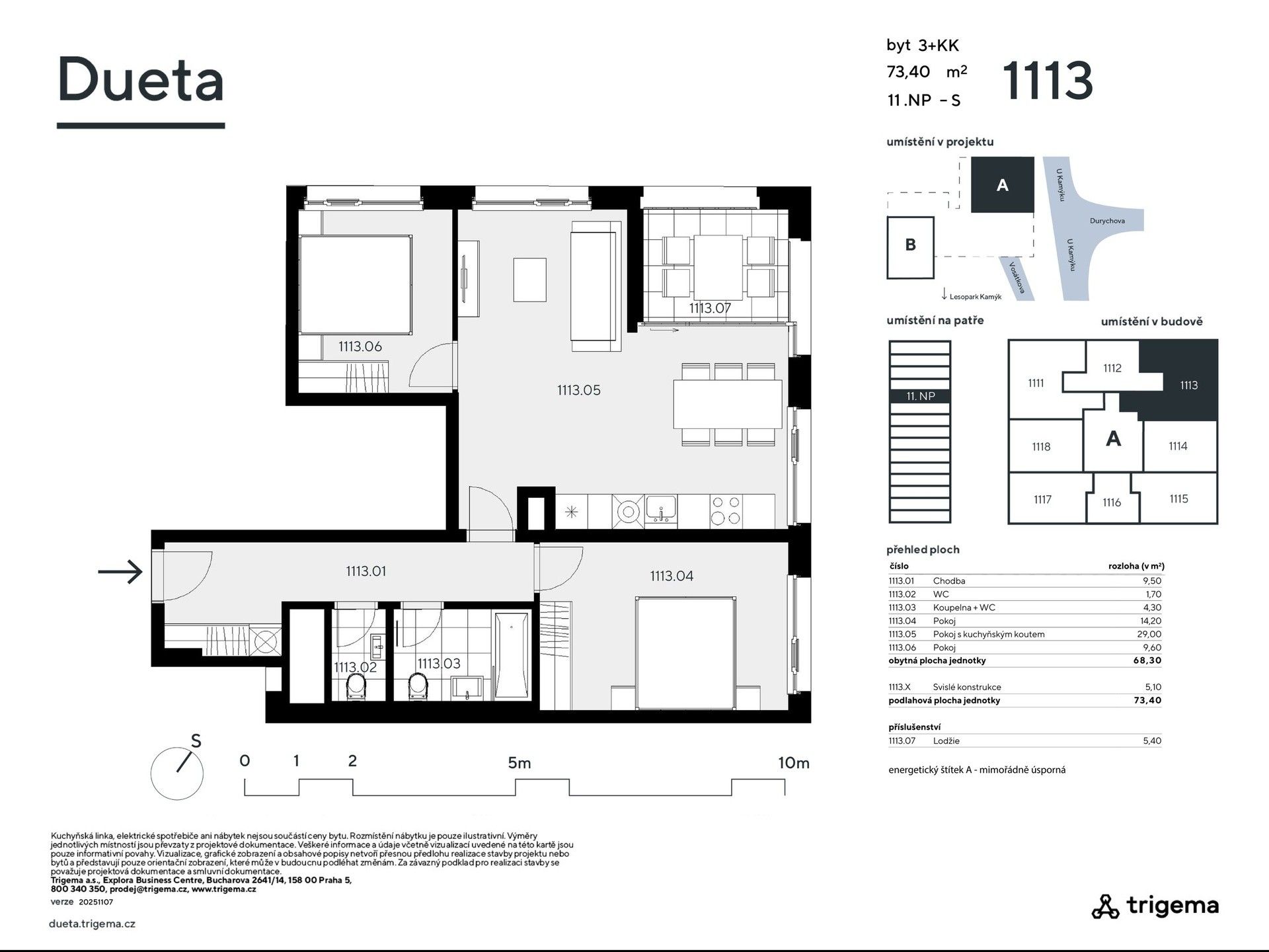 Byt 3+kk · 68 m² · Vosátkova, Praha - 3