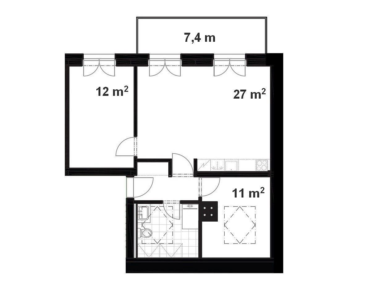 Byt 3+kk · 62 m² · Brno - Černá Pole, okres Brno-město, Jihomoravský kraj - 3