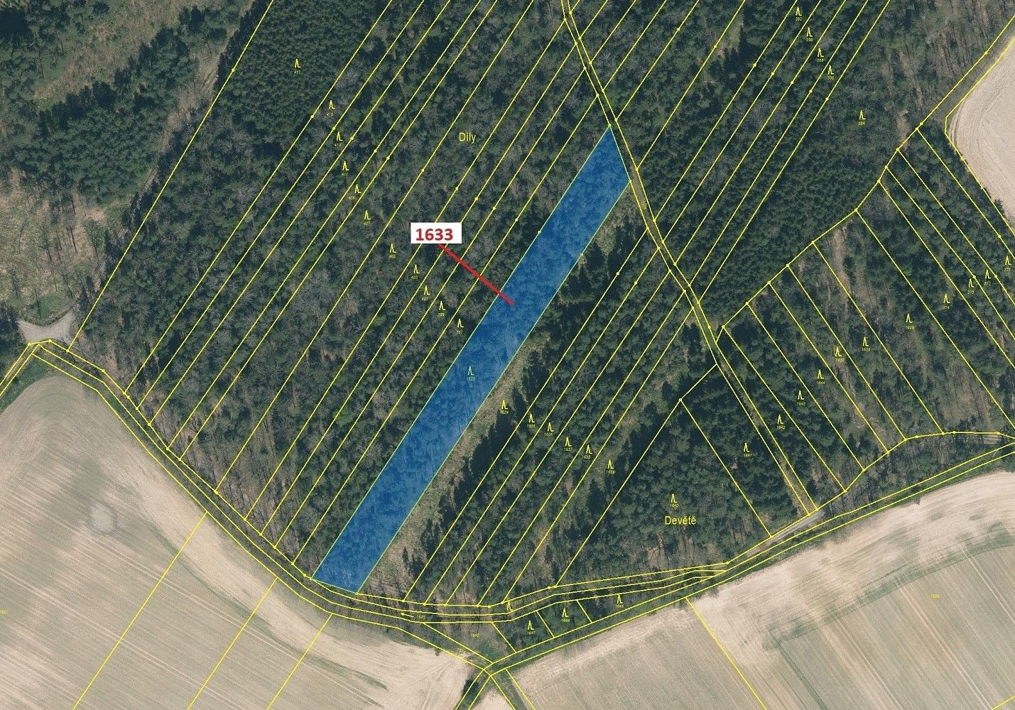 Prodej les - Komárov, okres Tábor, Jihočeský kraj - 2