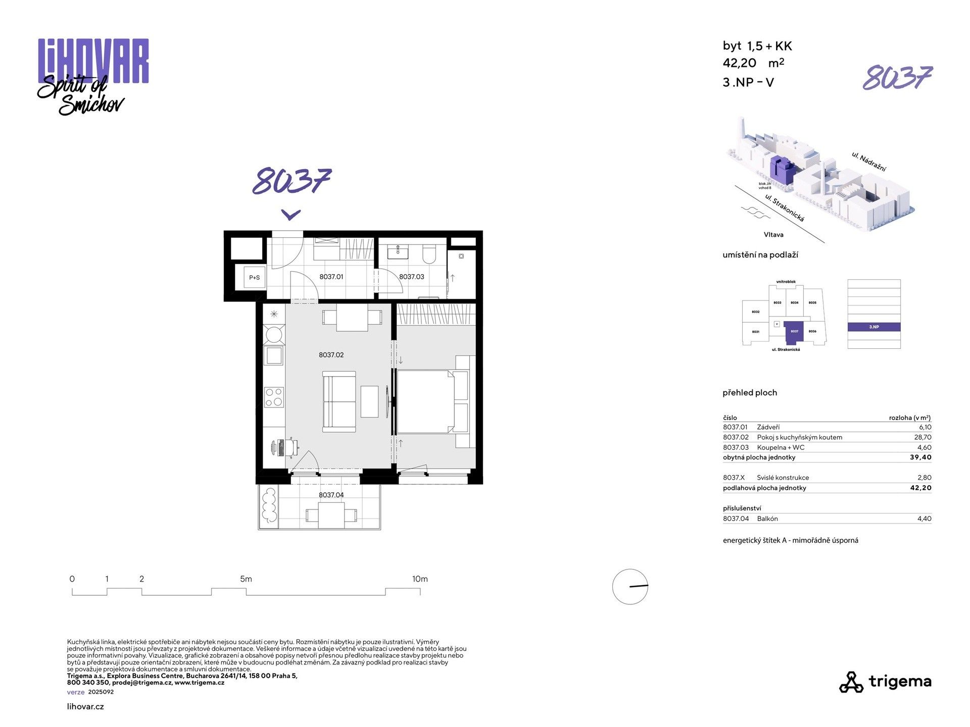 Byt 1+kk · 39 m² · Nádražní, Praha - 3