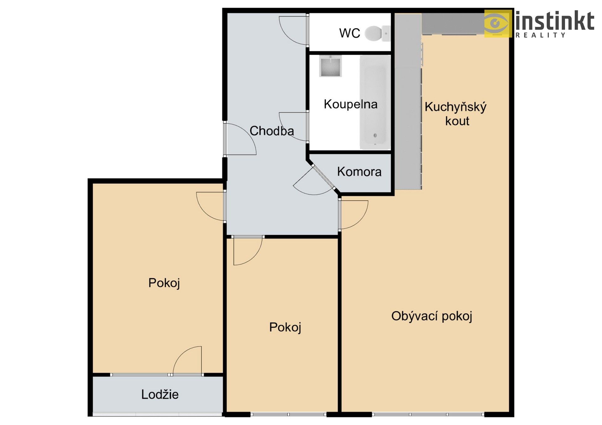 Pronájem byt 3+kk - Papírníkova, Praha, 62 m²
