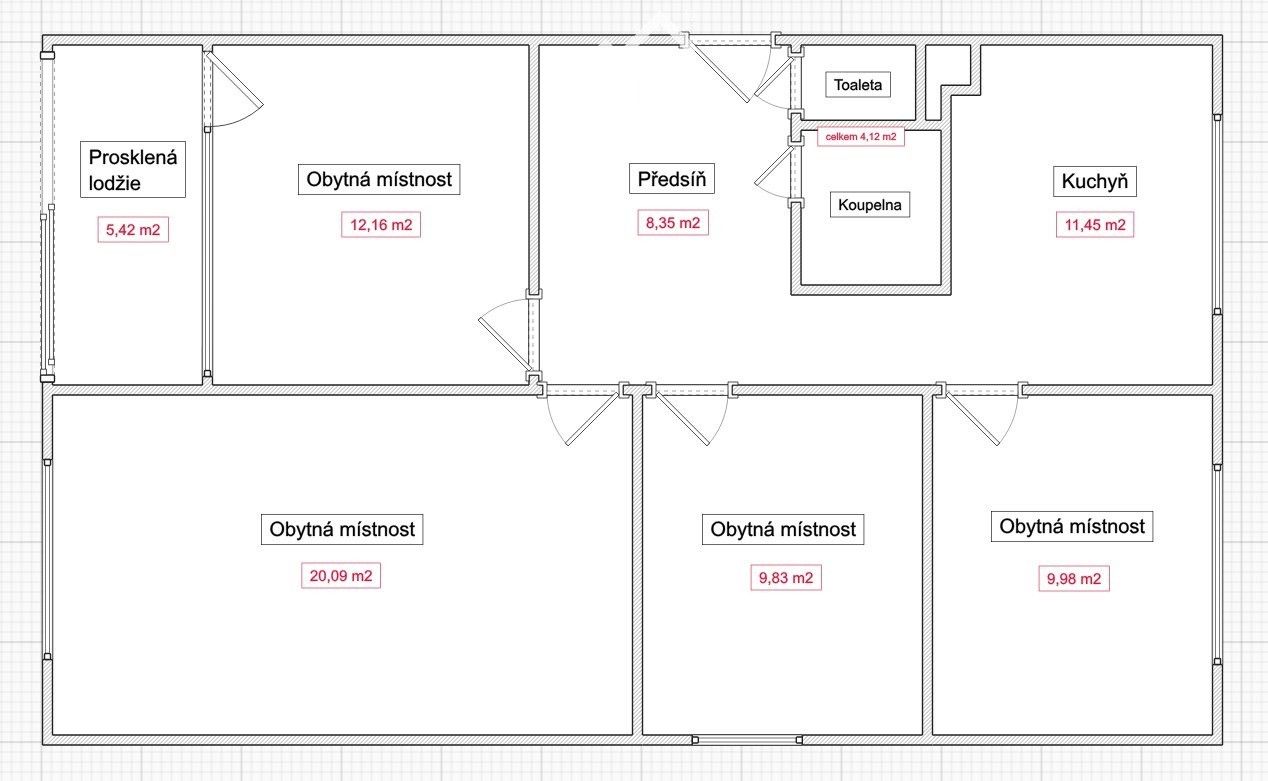 Prodej byt 4+1 - Tachovská, Plzeň, 76 m²
