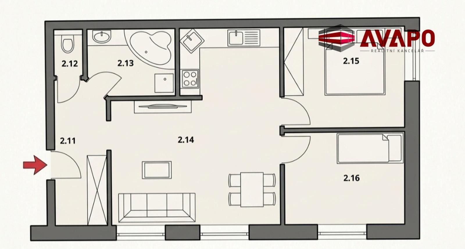 3+kk, Vojanova, Opava, 60 m² - 2