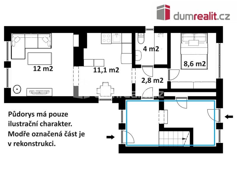 Prodej rodinný dům - Netřebice, 38 m²