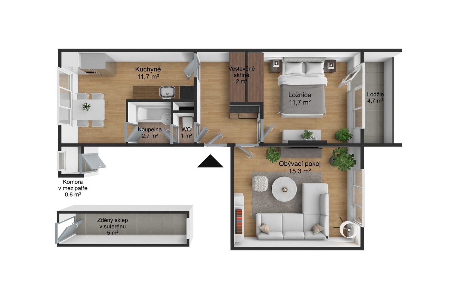 2+1, Valašské Klobouky, okres Zlín, Zlínský kraj, 62 m² - 2