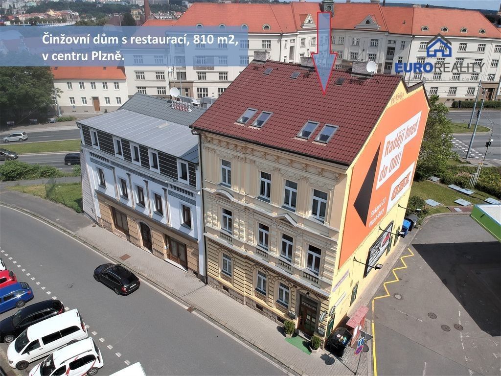 Činžovní domy, Lindauerova, Plzeň, 800 m²