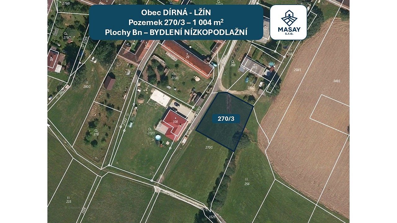 Pozemky pro bydlení, Dírná - Lžín, okres Tábor - 1