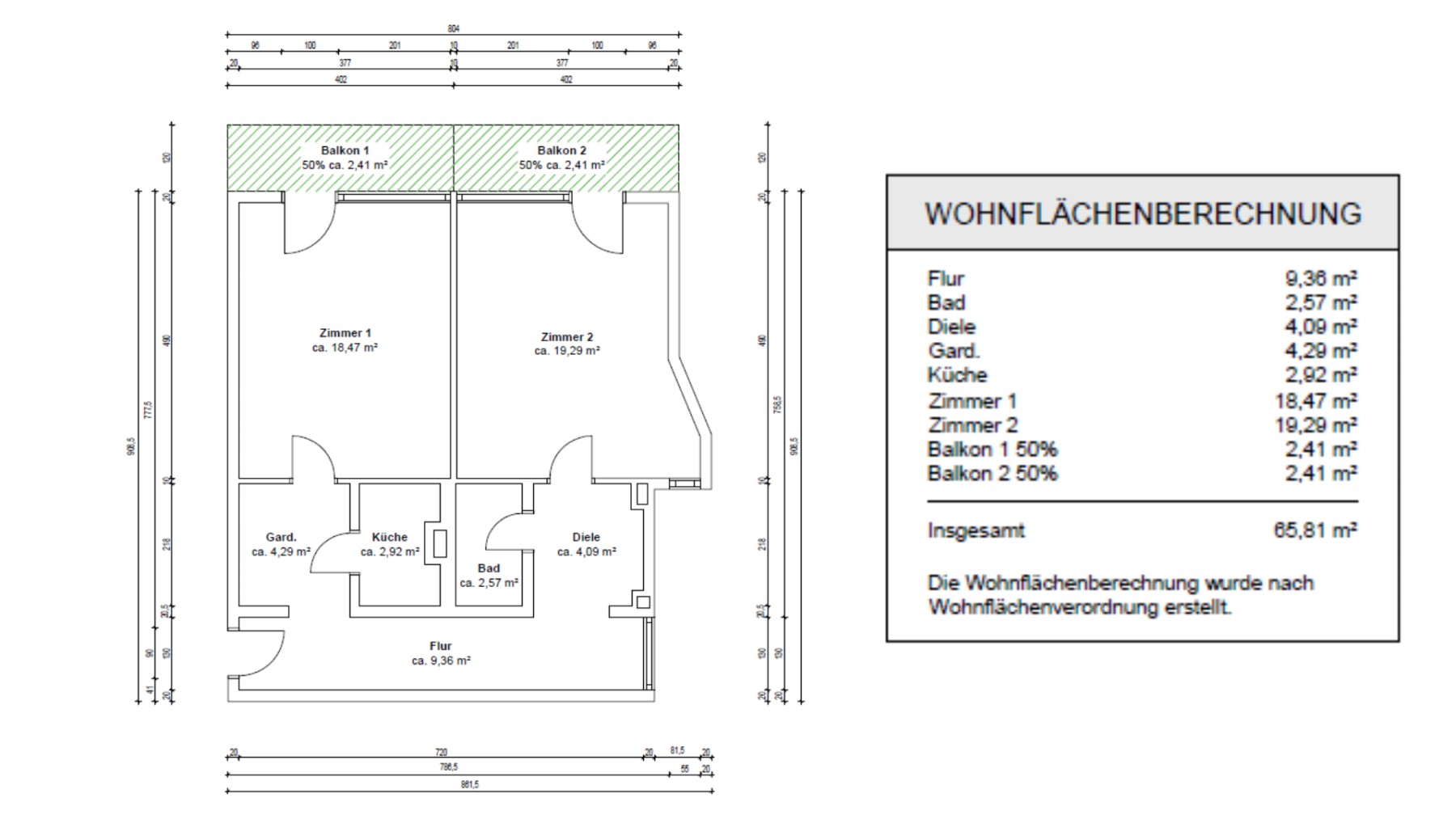 2+1, Waldring 1a, , Bádensko-Württembersko, 66 m² - 1