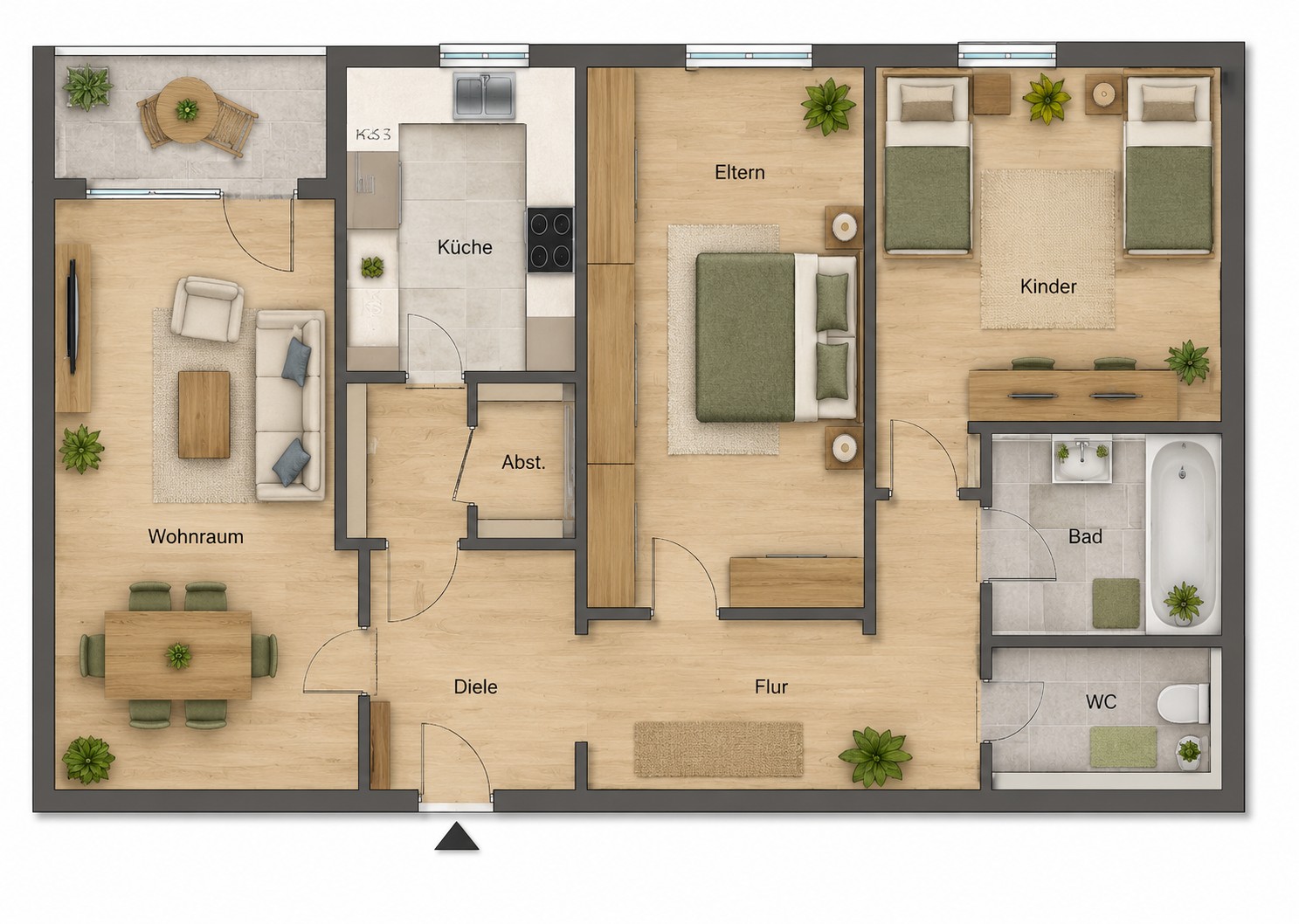 3+1, Herrenbachstrasse Augsburg Spickel-Herrenbach Bayern 86161, 83 m² - 2