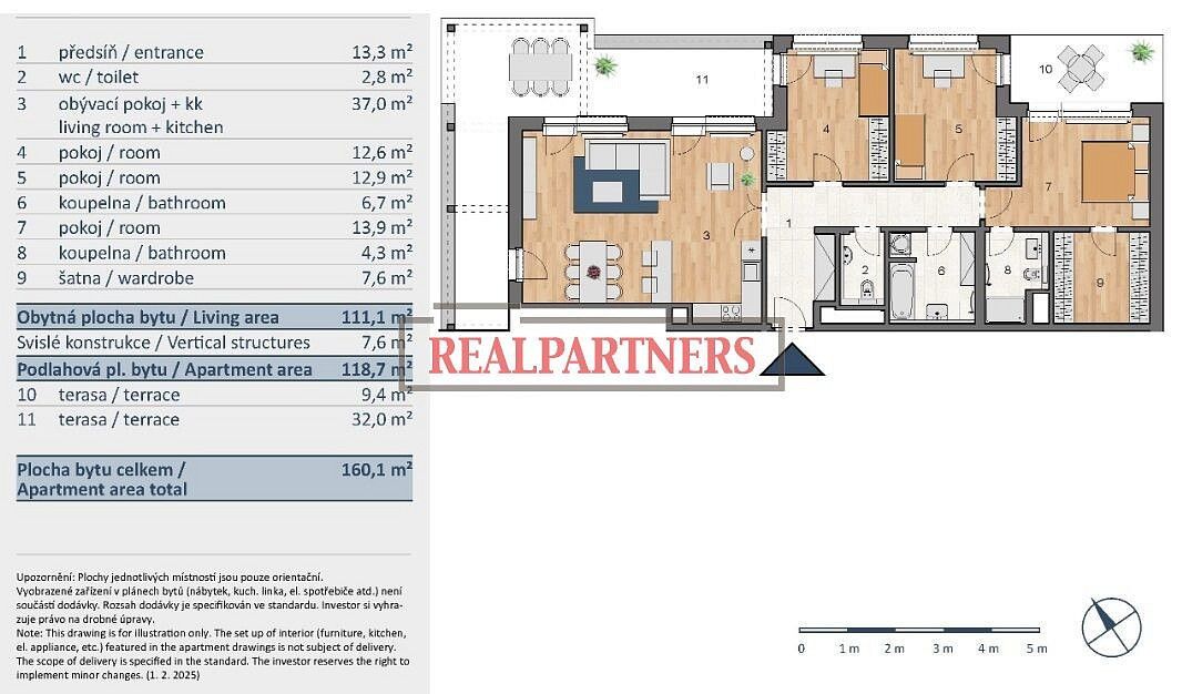 Byt 4+kk · 160 m² · Praha - Čimice, okres Praha 8, Hlavní město Praha - 3