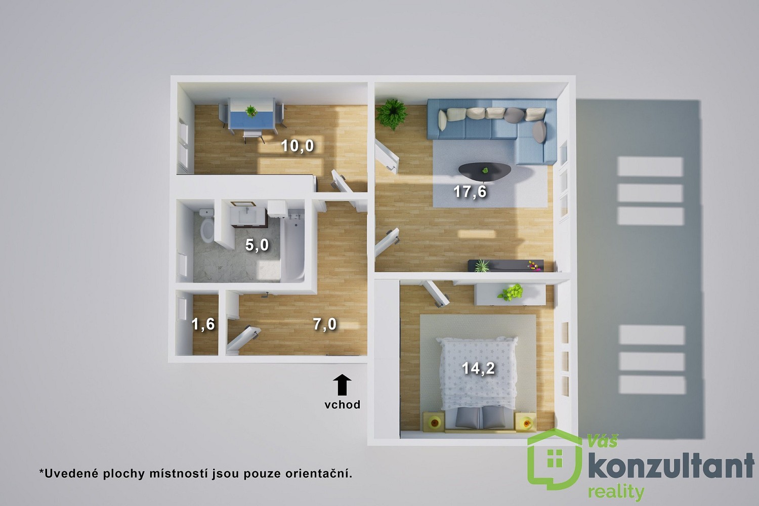 Byt 2+1 · 53 m² · Podmokelská, Děčín - Děčín IV-Podmokly - 3
