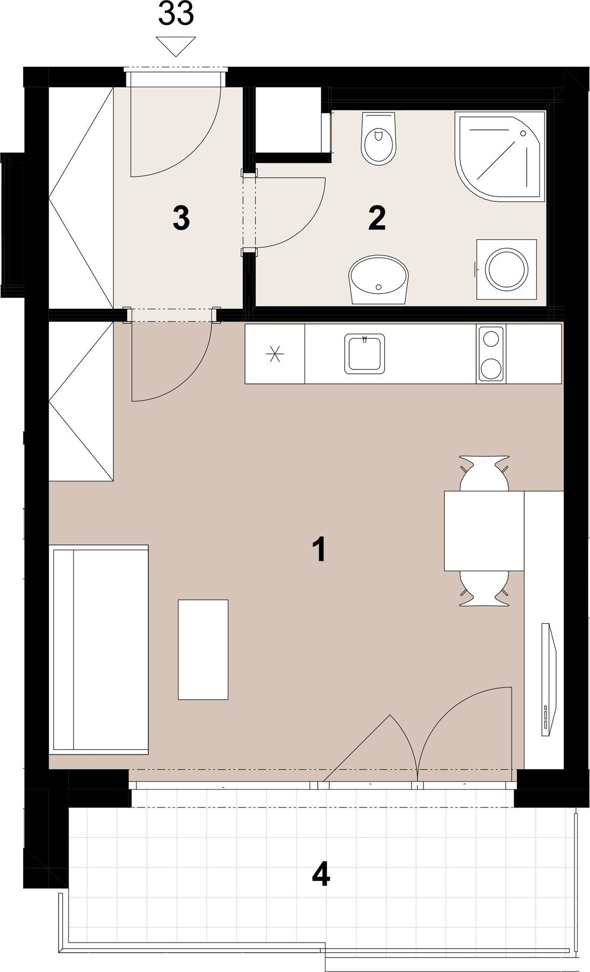 Prodej byt 1+kk - Penízovková, Praha, 33 m²