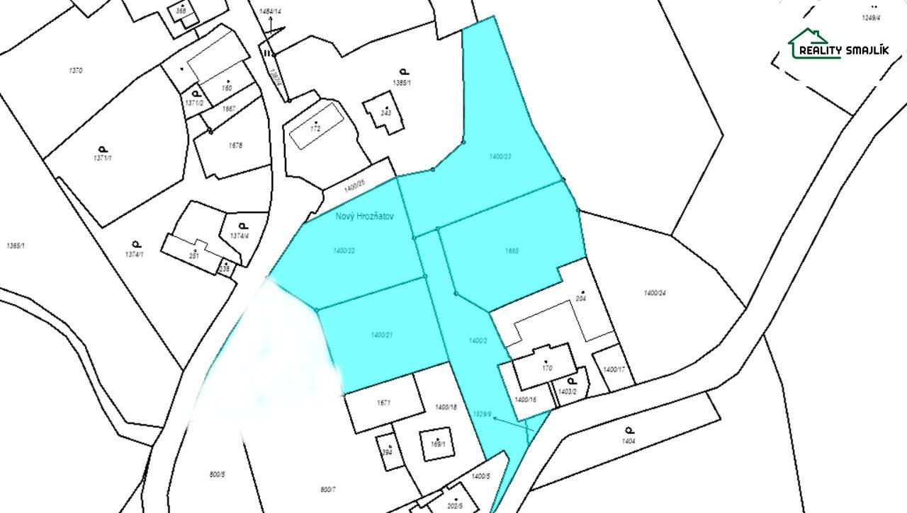 Prodej pozemek pro bydlení - Nový Hrozňatov, Hrozňatov, Cheb, 1 000 m²
