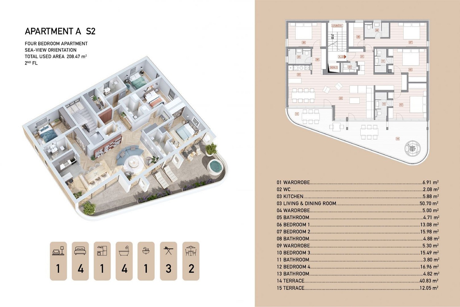 Byty, Opatija, Primorsko-goranska županija, Chorvatsko, 208 m² - 2